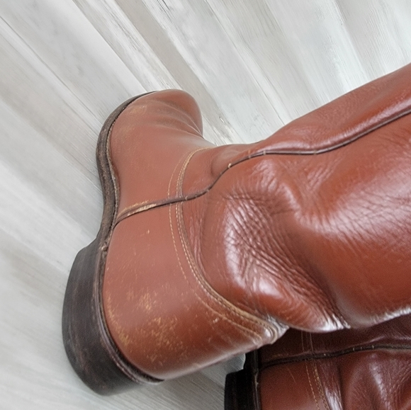 Vintage Justin Western Leather Cowboy Boots Size 10.5D USA Made - Picture 8 of 16